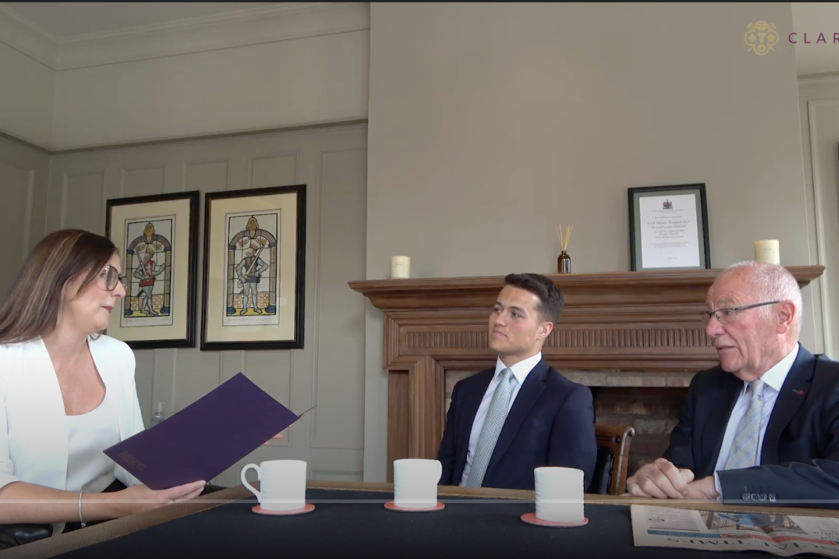 Ella Davies is interviewing her Clarion colleagues Jacob Hartley and Keith Thompson around a table in the Clarion boardroom