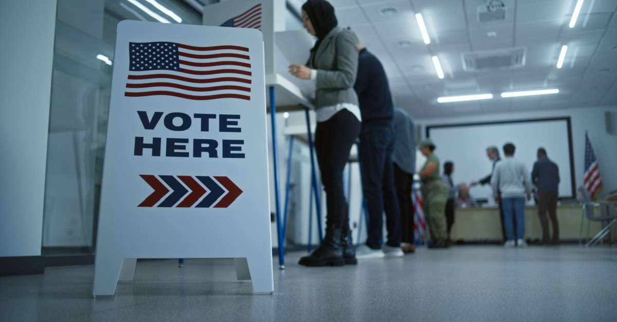 A polling station in America