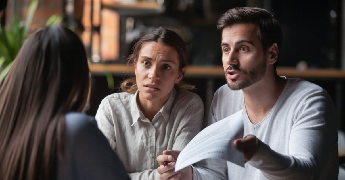 A family arguing over a document