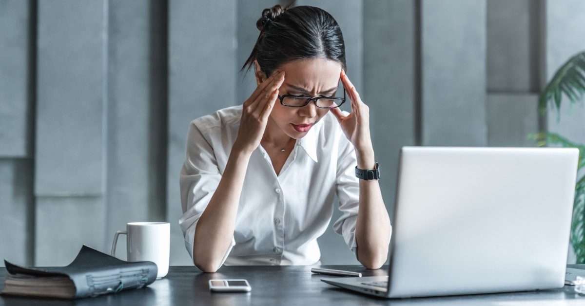 A woman looking stressed